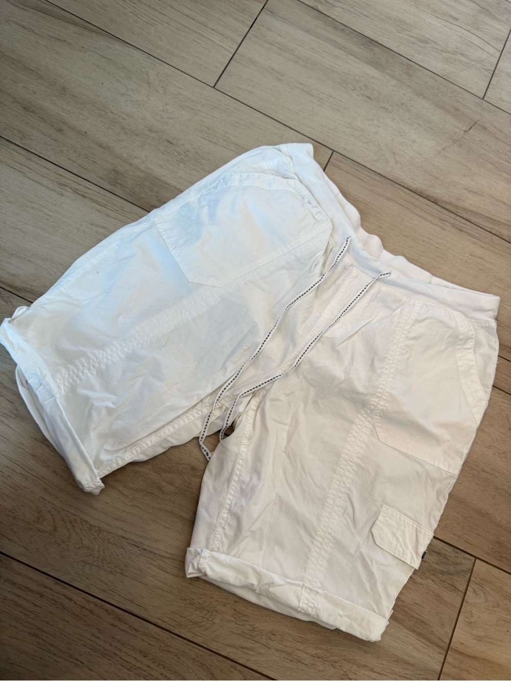 Cato White Drawstring Cargo Shorts for Women